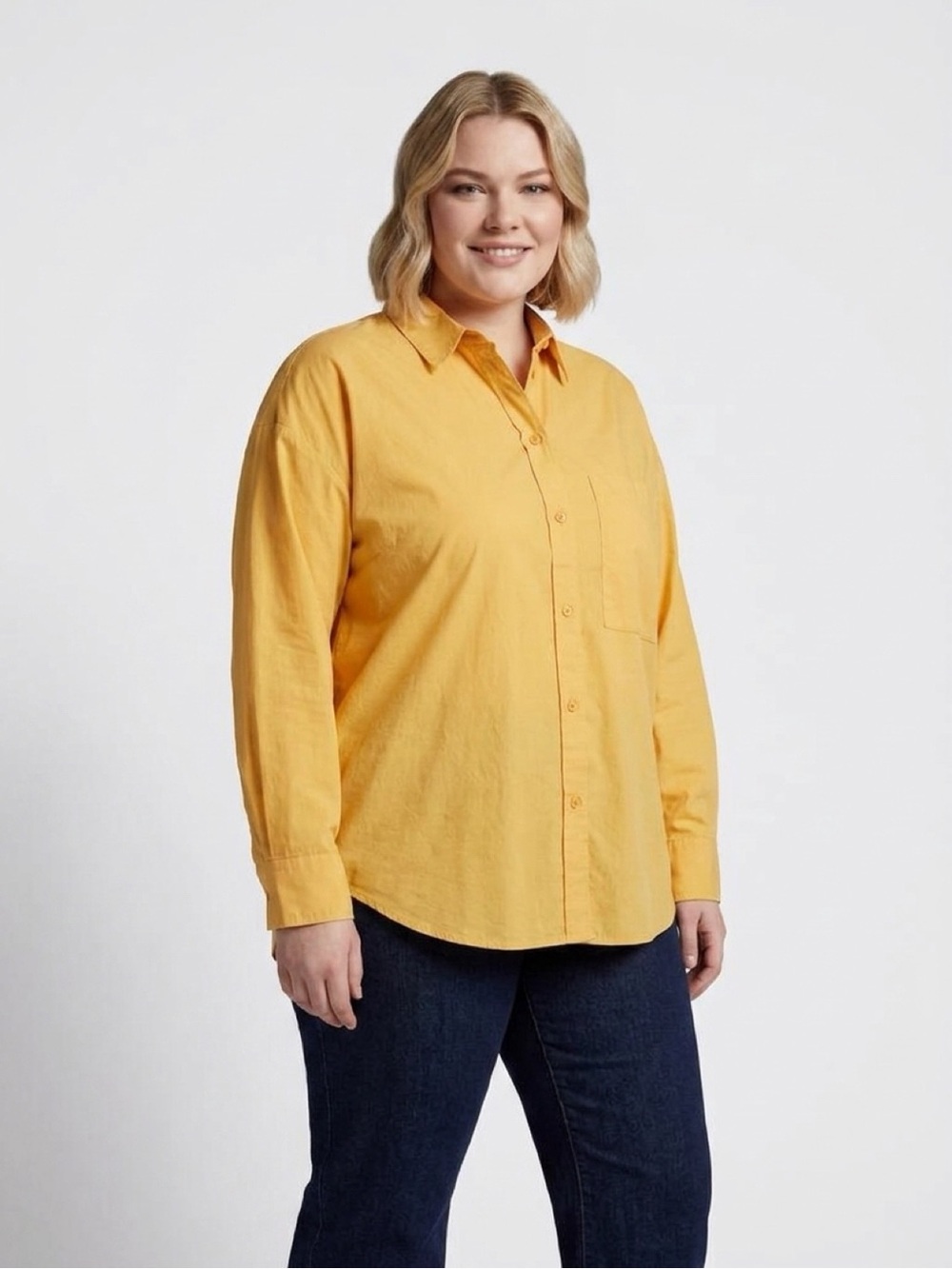 Abercrombie & Fitch Yellow Button-Down Shirt